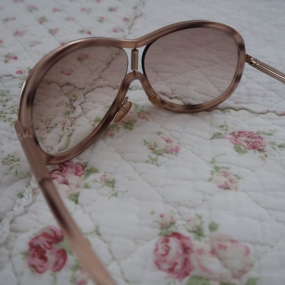 Authentic Tom Ford Sascha TF60 64-13 Oversized Pink/Beige Tortoise Sunglasses